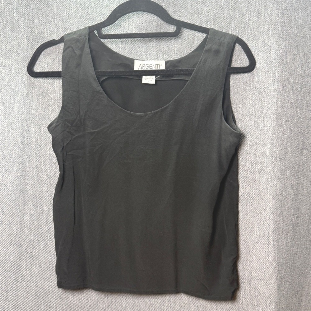 Vintage Argenti Women S/P Crop Tank 100% Silk Goth Retro Capsule Career‎ Rare